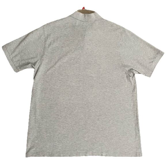 Burberry Polo Shirt T Shirt Gray Short Sleeve Cotton Nova Check Trim Logo Tee XL - Picture 2 of 8